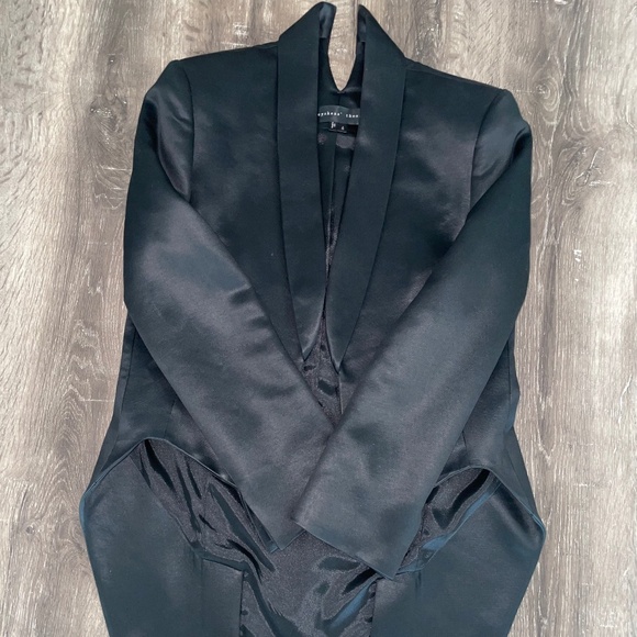 RARE! THEYSKENS’ THEORY Women Black Tailcoat Style Tuxedo Jacket Size 2/36 - Picture 14 of 16